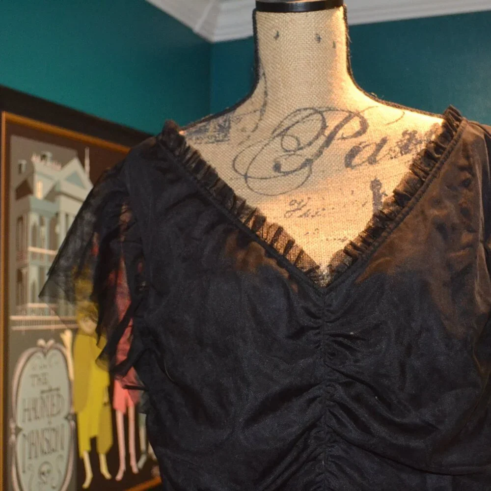 Torrid Black Ruffled V-Neck Top - Picture 2 of 5